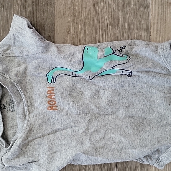 Carter's Grey Roar Dinosaur Onesie 9M - Picture 3 of 7